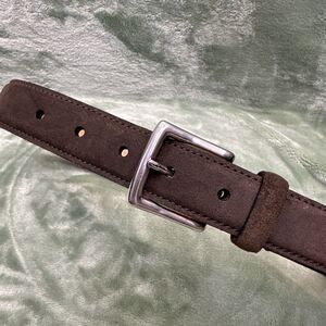 THURSDAY EVERYDAY Belt Yth Sz 26 Matte Brown Suede Leather Dress Western 1 1/8”W